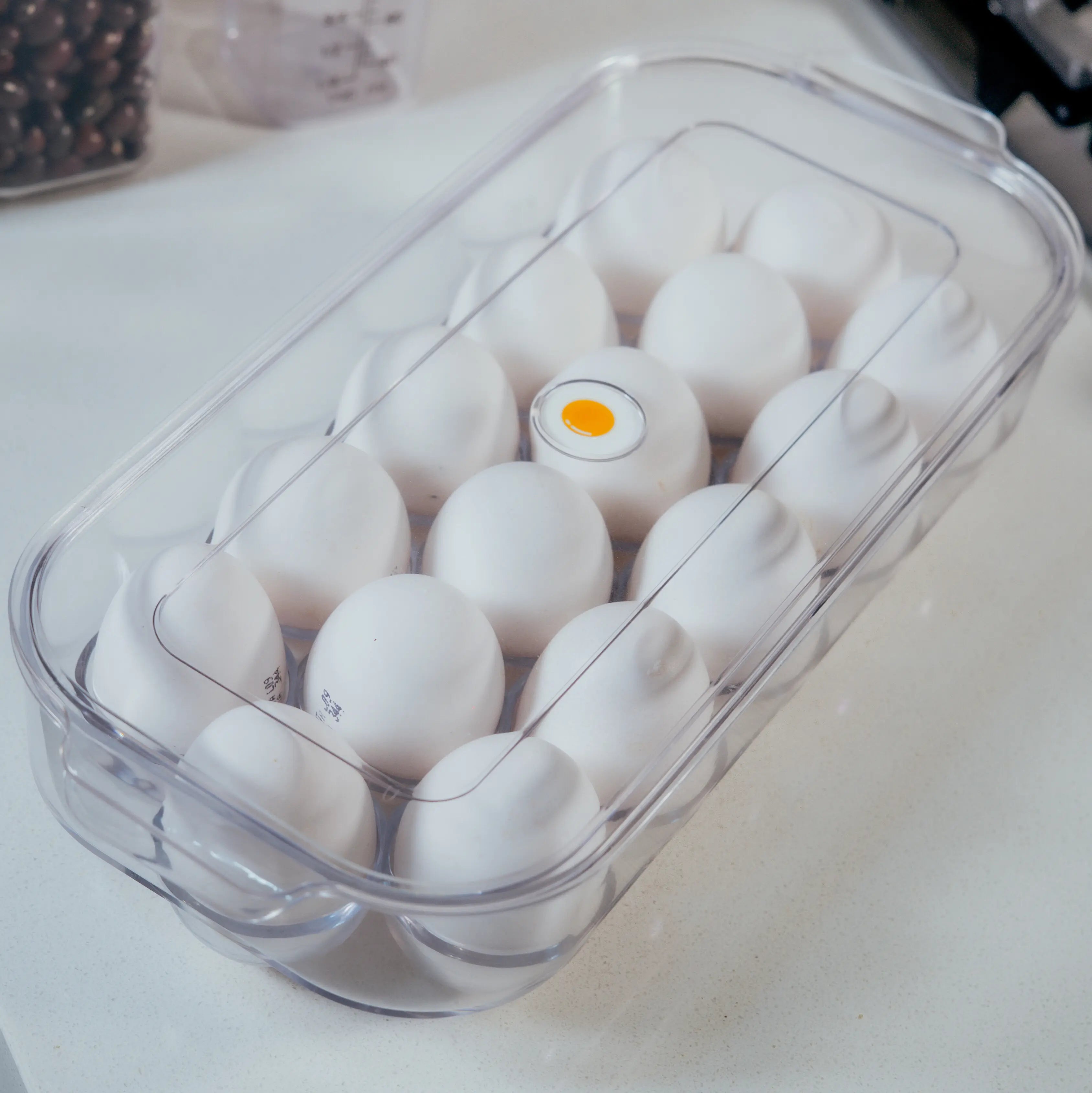 Organizador de Huevos para Nevera | Acrílico Transparente (16 Huevos)