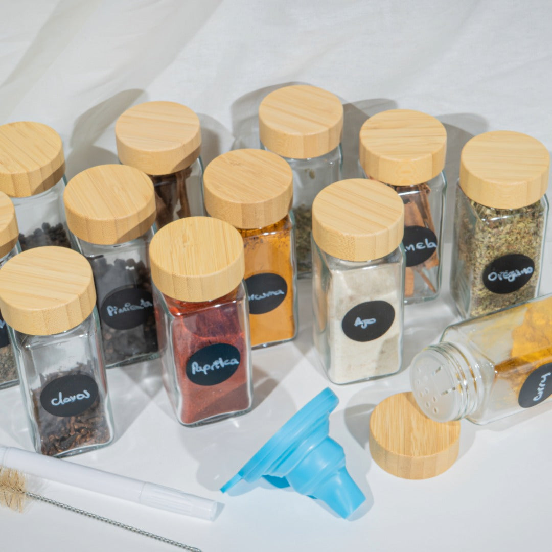 Set condimentero x 12 - Tapa Bambú