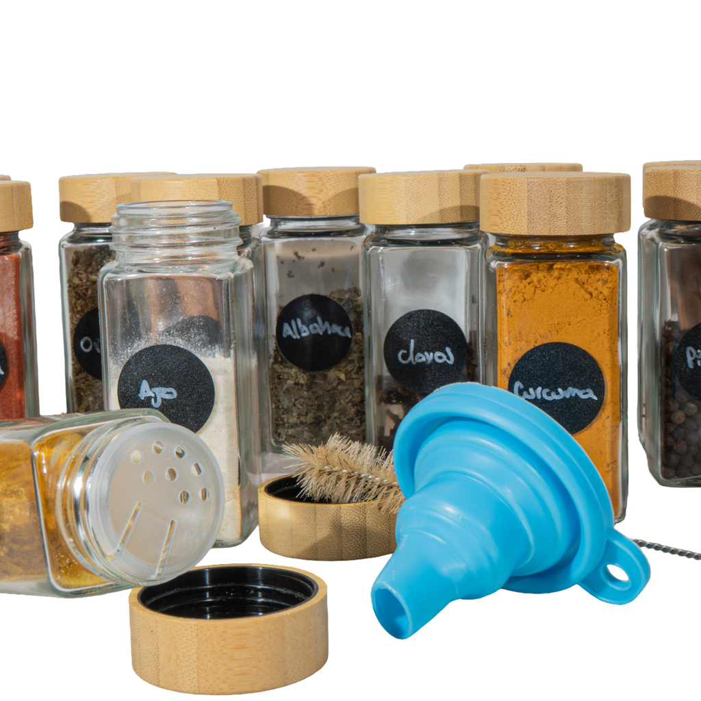 Set condimentero x 12 - Tapa Bambú