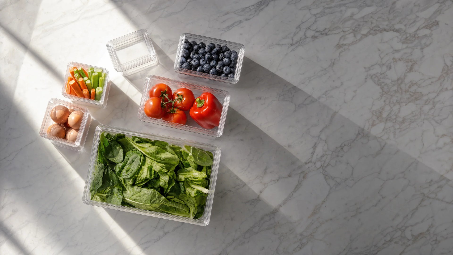 Set de organizadores para nevera Vibento con frutas y verduras